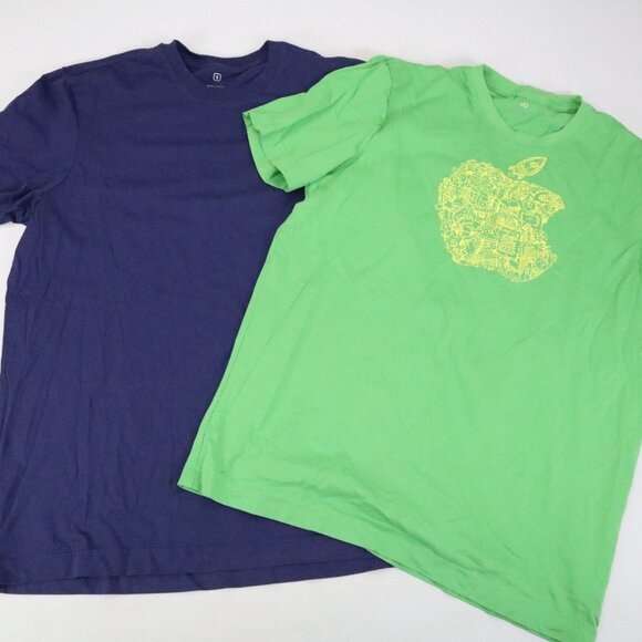 Lot Apple Store Employee Uniform T-Shirt S Logo Blue Green Short Sleeve Cotton 2 - Picture 2 of 7
